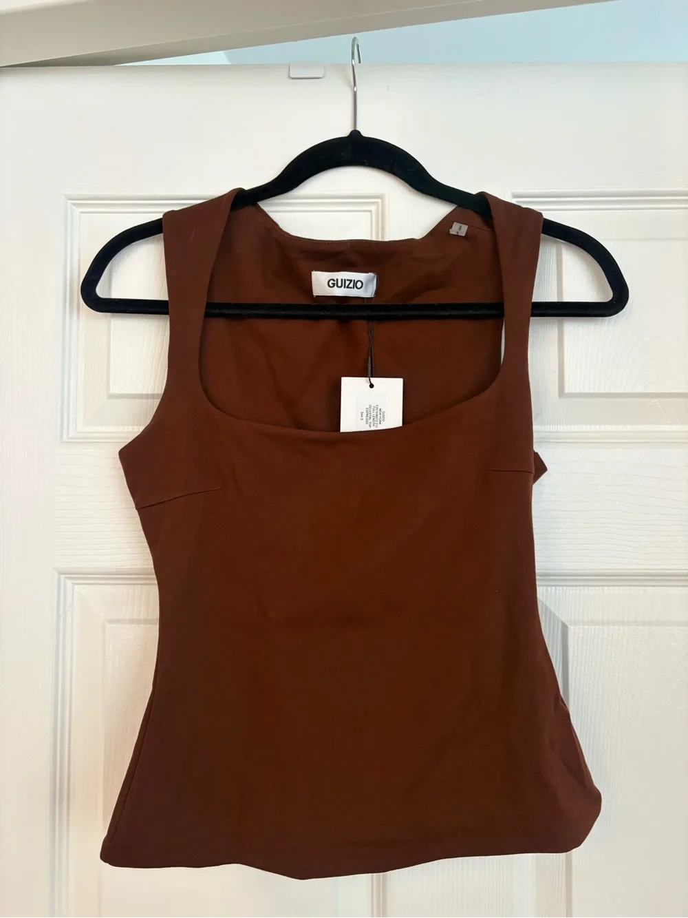 Guzio Brown Square-Neck Tank Top - Picture 1 of 4